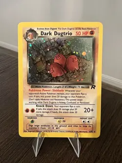 Pokemon Dark Dugtrio Holo Rare TCG Card 6/82 Unlimited Edition Swirl LP - Image 3