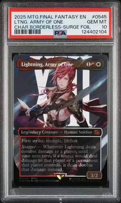 2025 MTG FINAL FANTASY #0545 LIGHTNING, ARMY OF ONE PSA 10 - Image 1