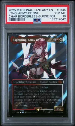 Lightning, Army Of One Borderless Surge Foil PSA 10 2025 Final Fantasy #0545 - Image 1
