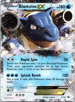2014 Blastoise EX XY30 Black Star Promo Ultra Rare Holo Pokemon TCG Card - Image 1