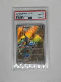 Pokemon Tcg | Mimikyu 075 Paldean Fates ETB Promo | PSA 10 - Image 1