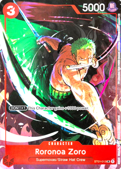 Roronoa Zoro Holo Alt Art Rare One Piece TCG Gift Collection 2023 ST01-013 NM - Image 1