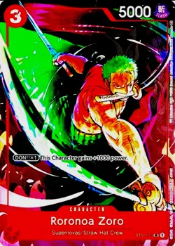 Roronoa Zoro RARE FOIL GIFT COLLECTION PROMO ALT ART ST01-013 ONE PIECE TCG NM - Image 1