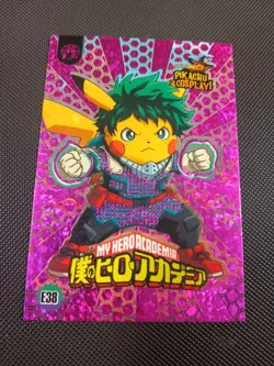 My Hero Academia (Pikachu) #E38 - Pink Holo Box Hit - Pikachu Cosplay Pokemon - Image 1