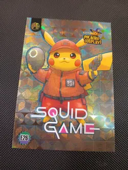 POKEMON PIKACHU COSPLAY! * SQUID GAMES * E26 * BOX HIT -Gold Pattern Holo - Image 1