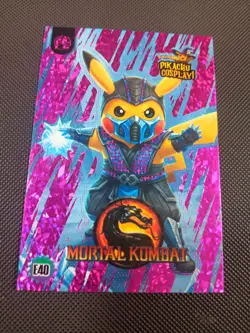 Mortal Kombat (Pikachu) #E40 - Purple Holo Box Hit - Pikachu Cosplay Pokemon - Image 1