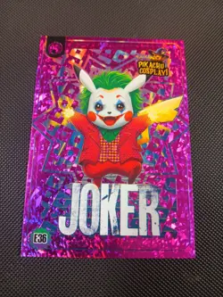 Joker (Pikachu) #E36 - Purple Holo Box Hit Electric Pikachu Cosplay - Pokemon - Image 1