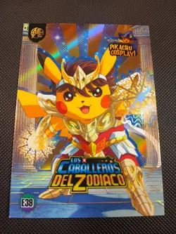 POKEMON PIKACHU COSPLAY! Los Caballeros Del Zodiaco * E39 * BOX HIT - HOLO Gold - Image 1