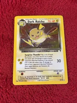 Dark Raichu 7/110 Legendary Collection Holo Wotc Pokemon Card Played - Image 1