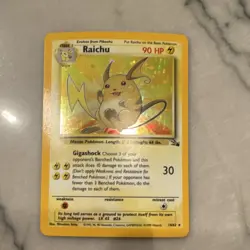 Pokemon Raichu Base Set 14/62 Holo Rare 90 HP Card TCG 1999 English Stage 1 - Image 1