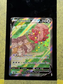 038 - Original Owner Pokemon TCG Card Greedent V Full Art Fusion Strike 257/264 - Image 1