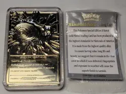 Vtg 23k Gold Plated Poliwhirl Pokemon Card Promo Burger King 1999 Sealed w/COA - Image 2