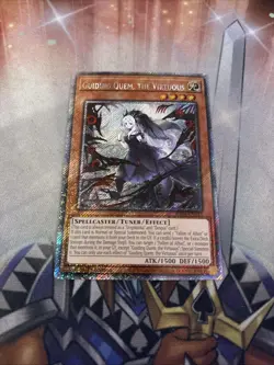 Yugioh! 1x Guiding Quem, the Virtuous RA04-EN043 Platinum Secret Rare 1st Ed NM - Image 1