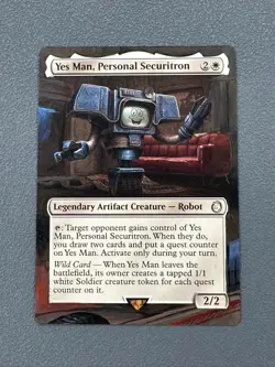 Yes Man Personal Securitron MTG Fallout Hand Painted Borderless Full Altered Art - Image 1