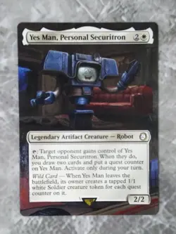 Yes Man Personal Securitron MTG Fallout Hand Painted Borderless Full Altered Art - Image 2