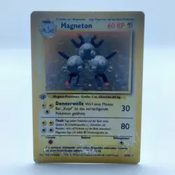 Pokemon TCG Karte - Magneton 9/102 Base Set Holo 1. Edition Deutsch Poor - Image 1