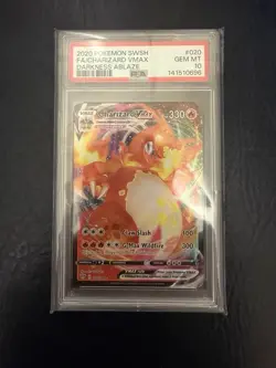 2020 Pokemon SWSH Darkness Ablaze #020 Full Art Charizard VMAX PSA 10 GEM MINT - Image 1