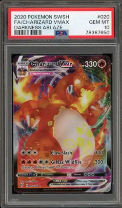 Pokemon Charizard VMAX Darkness Ablaze Full Art #020 PSA 10 Gem Mint - Image 1
