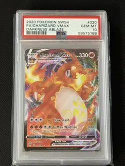 Pokemon Charizard VMAX Darkness Ablaze Full Art #020 PSA 10 Gem Mint - Image 1
