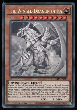 The Winged Dragon of Ra LED7-EN000 Ghost Rare 1st Edition Yu-Gi-Oh - Image 1
