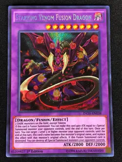 YUGIOH STARVING VENOM FUSION DRAGON INOV-EN038 1ST SECRET (NM) - Image 1
