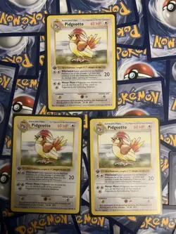 Pokemon TCG Base Set Pidgeotto 22/102 Cards 1999 Vintage shadowless 1st edition - Image 2