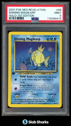 2001 POKEMON NEO REVELATION 1ST EDITION #66/64 SHINING MAGIKARP HOLO PSA 9 - Image 1