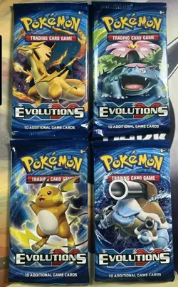 *EMPTY* POKEMON X&Y EVOLUTIONS BOOSTER PACKS FULL ART SET - Image 1