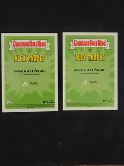 2022 Garbage Pail Kids MLB Series 2 Alien Acuna & Area Fifty Ron 2 Card Lot - Image 2