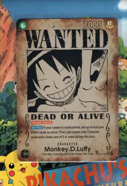 One Piece TCG Monkey D. Luffy OP13-118 SP SEC Wanted Poster Holo NM/M - Image 1