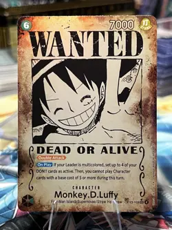 Monkey D. Luffy OP13-118 SP SEC Wanted Poster English -NM - Carrying On His Will - Image 1