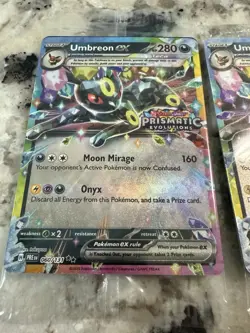 Umbreon EX 060/131 Stamped Prismatic Evolutions Promo Surprise Box 2x Card Lot - Image 1