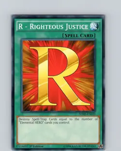 Yu-Gi-Oh TCG R - Righteous Justice SDHS-EN030 1st Edition Common Card NM - Image 1