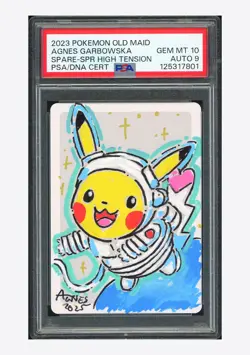 Pokemon PSA 10 AUTO 9 Spare Card Pikachu Agnes Garbowska Old Maid Japanese - Image 1