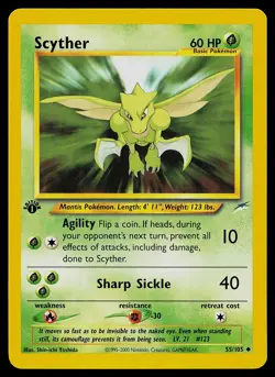 Pokemon Card - Scyther Neo Destiny 55/105 Uncommon 1st Edition - Image 1