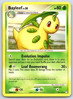Bayleef - DP Mysterious Treasures 41/123 Midori Harada Pokemon Card MP - Image 1