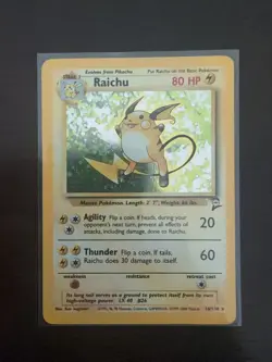 Raichu 16/130 Holo Rare Base Set 2 Pokemon Card - Image 1