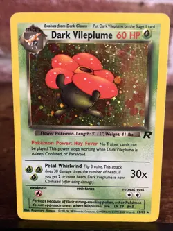 Pokemon Dark Vileplume Holo Rare Vintage Card 13/82 LP-MP Condition - Image 1