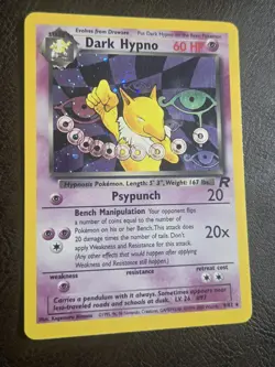 Dark Hypno 9/82 Team Rocket Holo Pokemon Card Vintage - Image 2