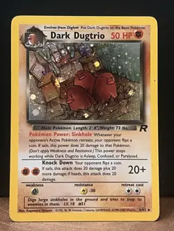 Pokemon Dark Dugtrio TCG Holo Card 6/82 Unlimited Team Rocket MP - Image 1