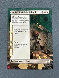 Vault 75: Middle School MTG Fallout Hand Painted Borderless Extended Altered Art - Image 1