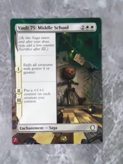 Vault 75: Middle School MTG Fallout Hand Painted Borderless Extended Altered Art - Image 2