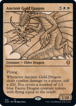 Ancient Gold Dragon - Showcase CL2 Battle for Baldur's Gate Magic mtg NM-Mint - Image 1