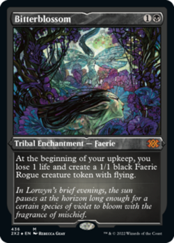 Bitterblossom - Foil Etched Double Masters 2022 Magic mtg Light Play, English - Image 1