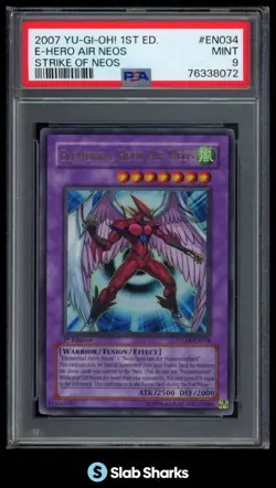 2007 YU-GI-OH! STRIKE OF NEOS 1ST EDITION #STON-EN034 ELEMENTAL HERO AIR PSA 9 - Image 1