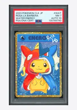 Pokemon PSA 7 AUTO 10 Water Energy Holo Rosa La Barbera 2023 #WAT CLK Japanese - Image 1