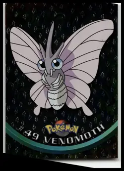 1999 Topps TV Series #49 Venomoth Flames Card Pokemon TCG Foil Black Label - Image 1