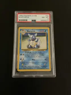 Pokemon TCG Wartortle Base Set Unlimited Uncommon Card 42/102 PSA 8 - Image 1