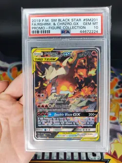 Pokemon Reshiram & Charizard GX Figure Coll. Full Art Promo SM201 PSA 10 - Image 2