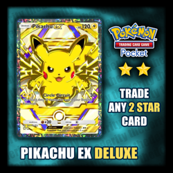 Pikachu EX - Pokemon TCG Pocket - Deluxe DX - Digital Card - ENG - PTCGP - Image 1